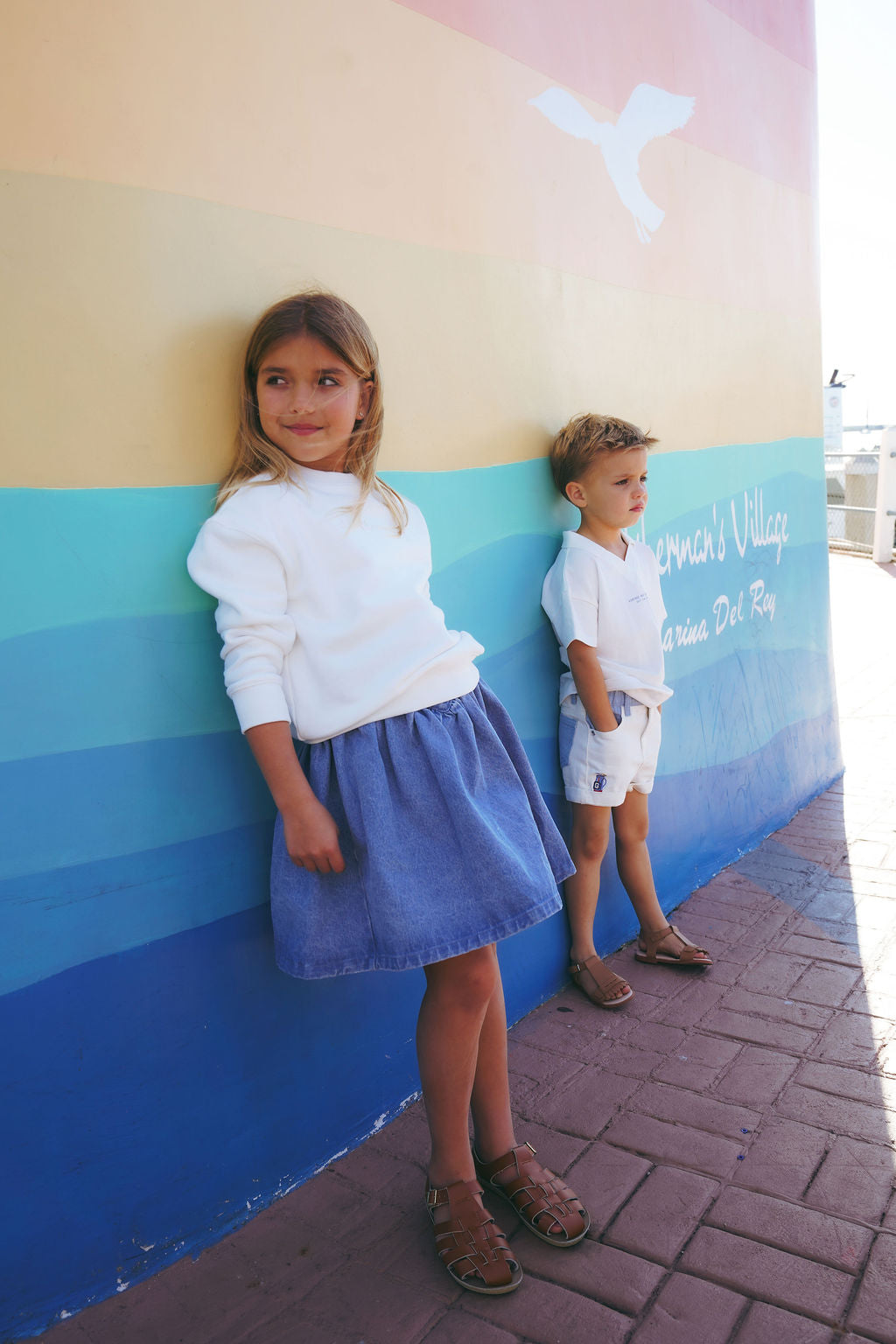 2601-GIRL NAUTICAL SKIRT-BLUE DENIM