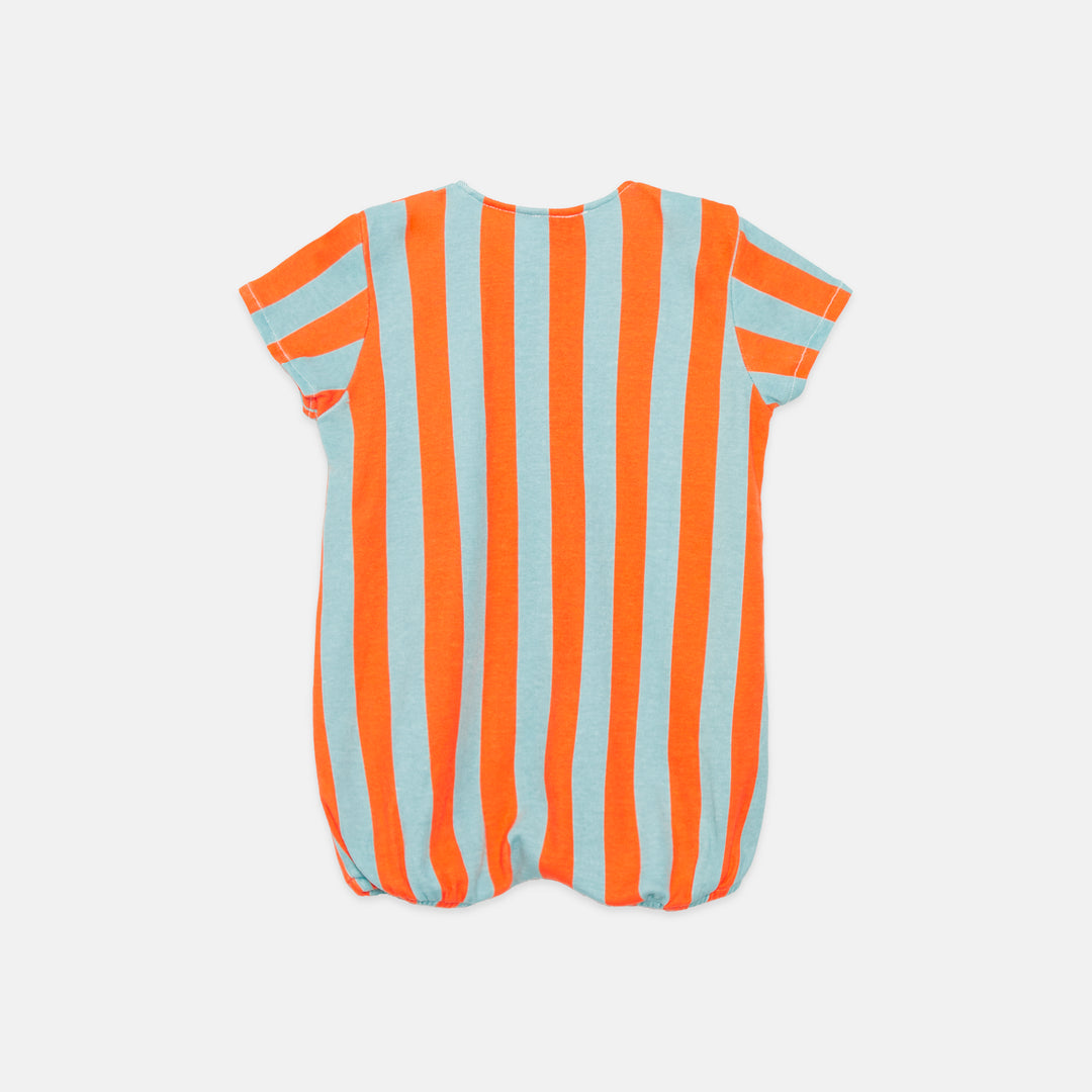 26020 Stripes Baby Romper - Orange