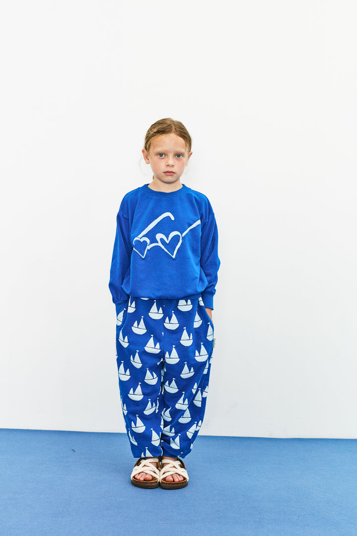 26065 Heart Glasses Sweatshirt - Nautical Blue