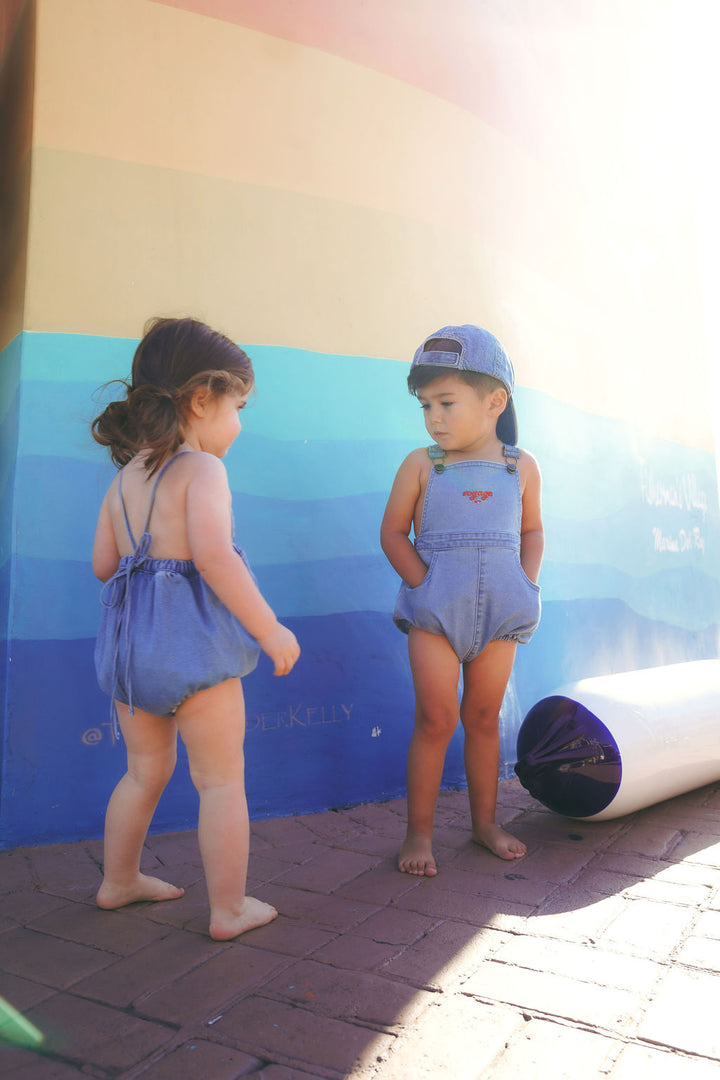 PREORDER 2606-BB GIRL NAUTICAL ROMPER-DENIM BLUE