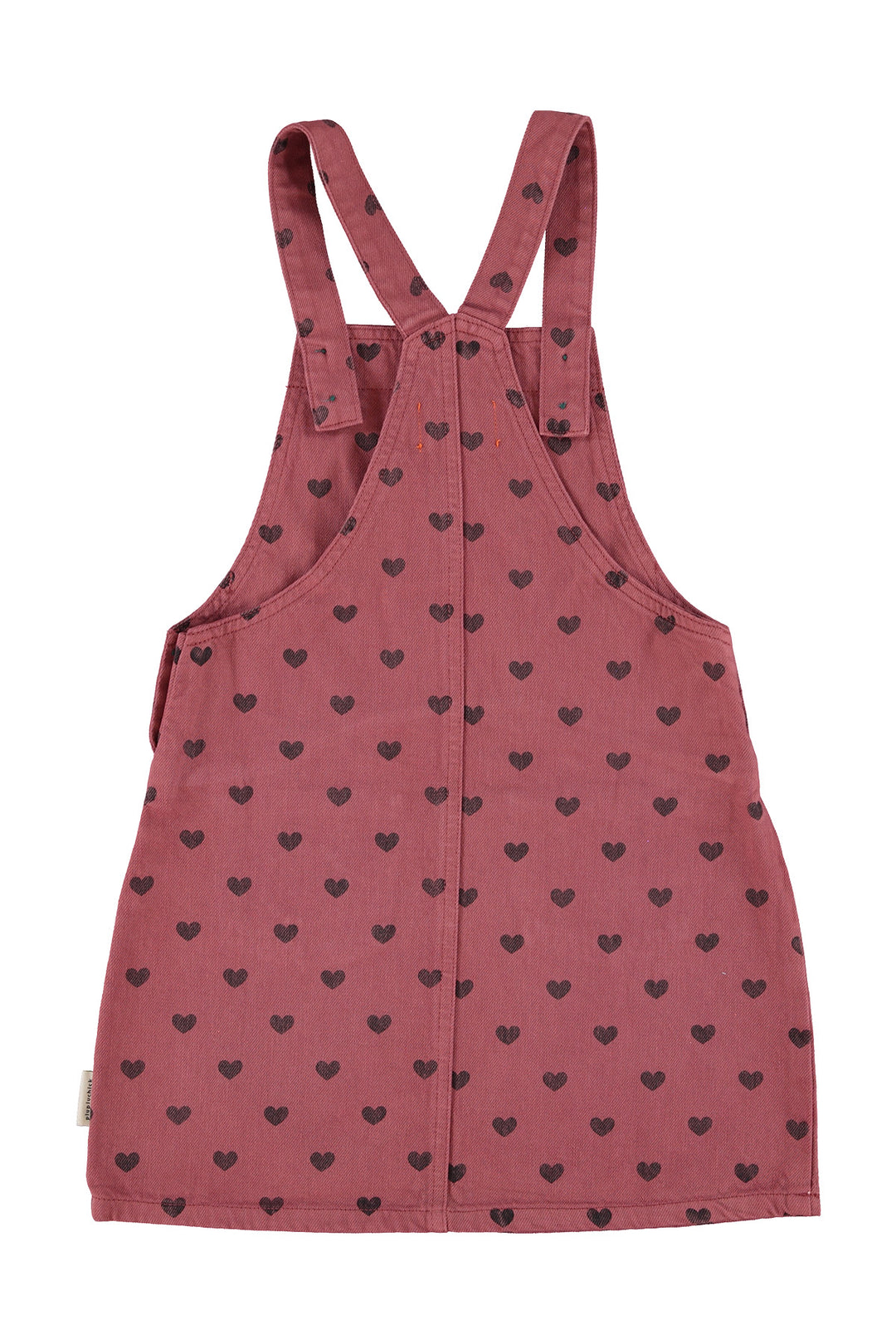 MN2615B SHORT DRESS W/ STRAPS - PINK W/ BLACK HEARTS