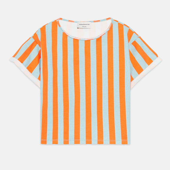 26079 Stripes S/L sweatshirt - Orange