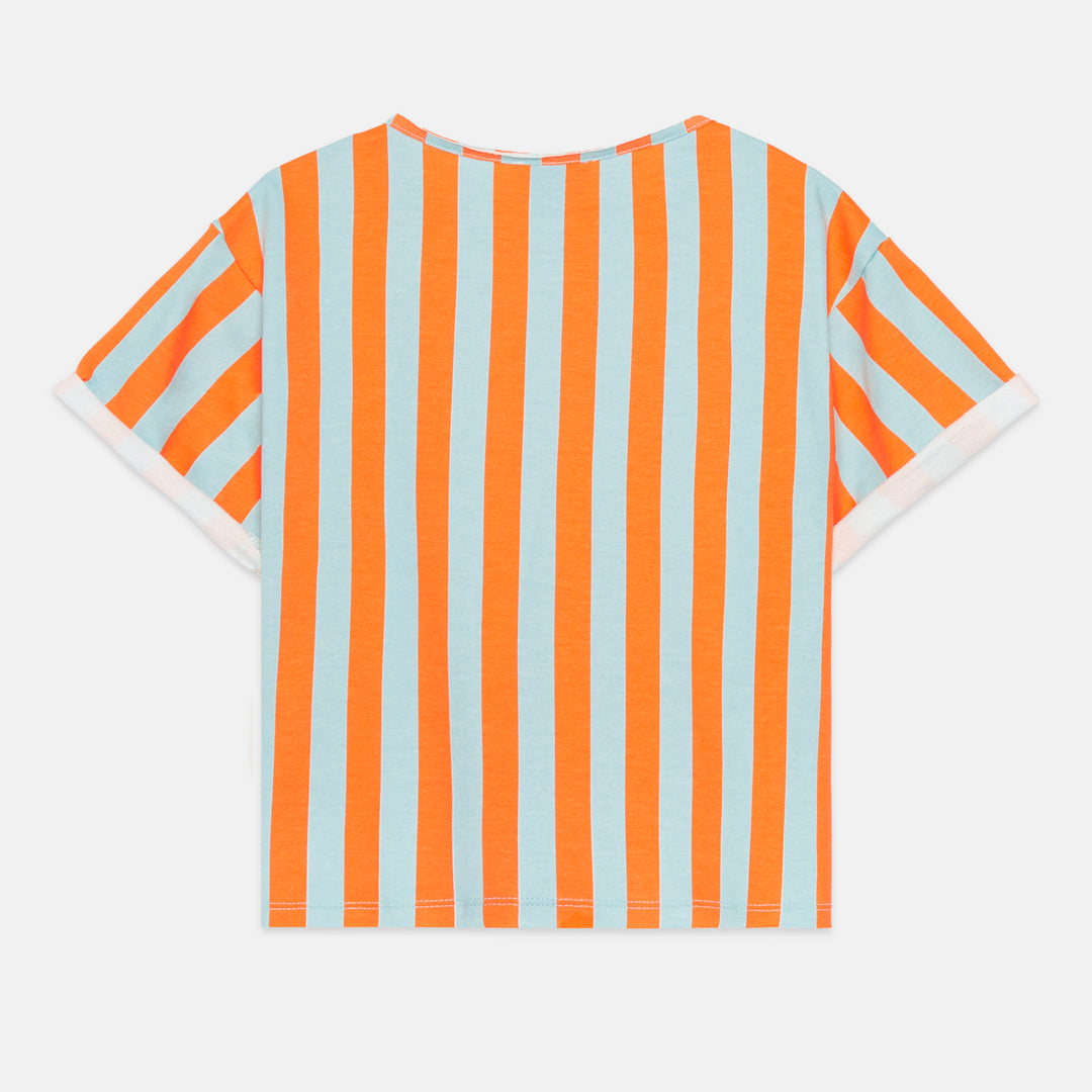 26079 Stripes S/L sweatshirt - Orange