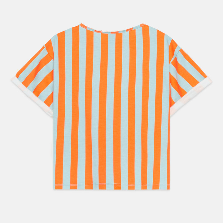 26079 Stripes S/L sweatshirt - Orange