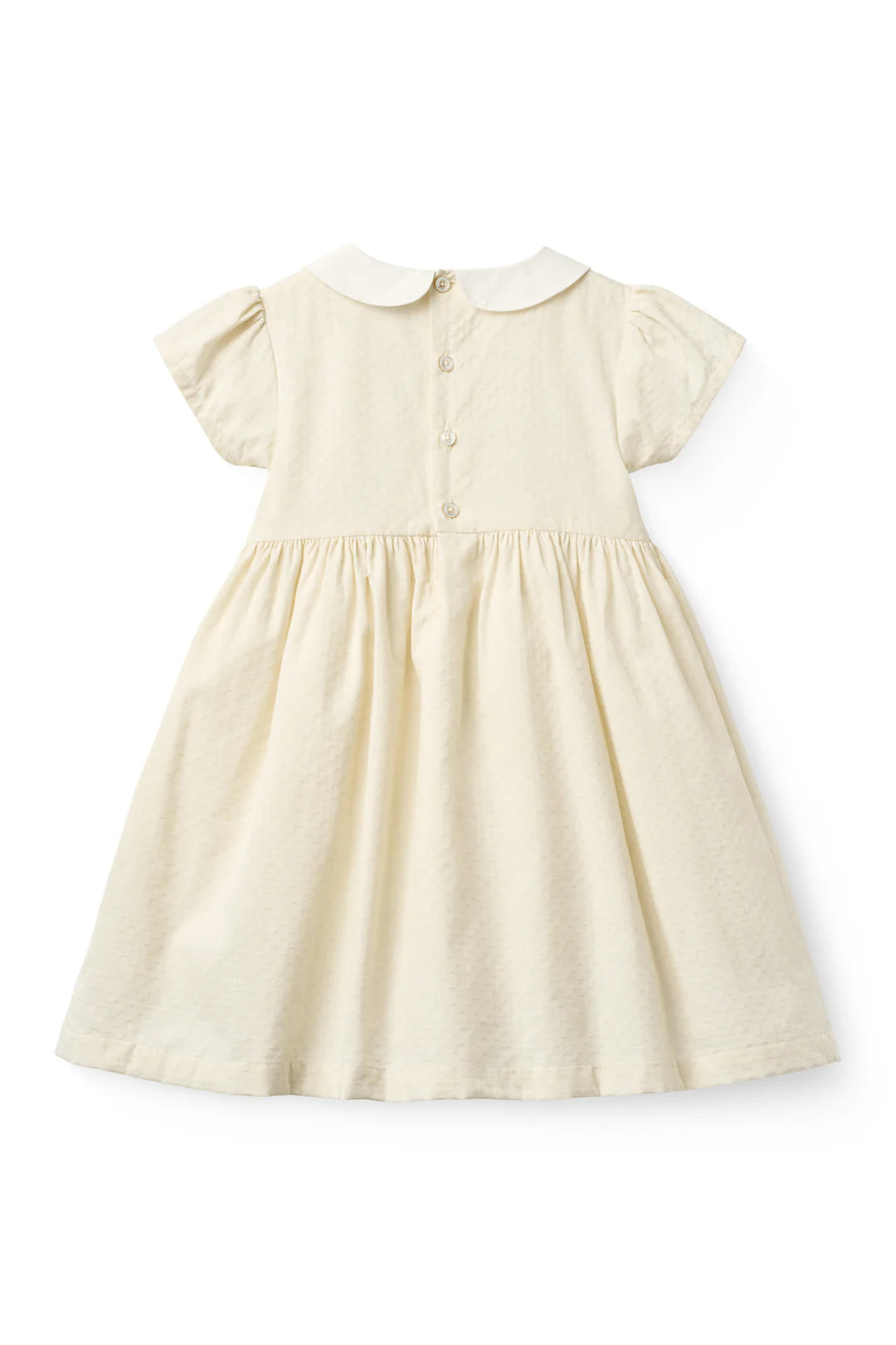 261-240-500-1 SMOCK ROMPER W. EMB. - CREAM COMB