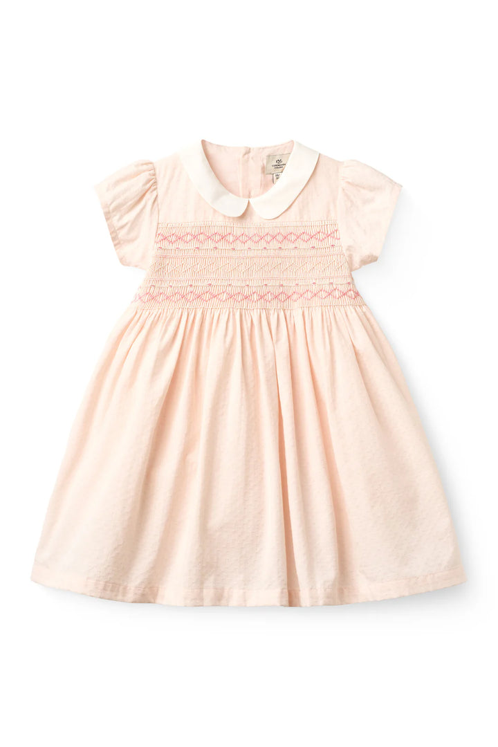 261-240-500 SMOCK DRESS W. EMB. DUSTY ROSE COMB