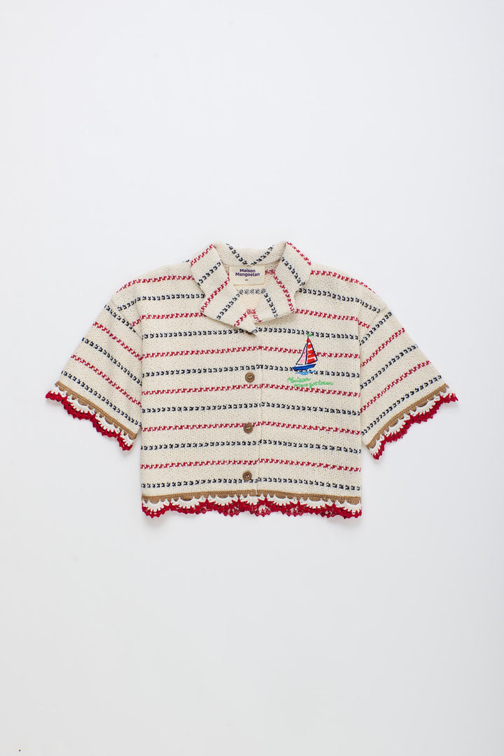 26100705 (Barcos Knit Shirt of white red