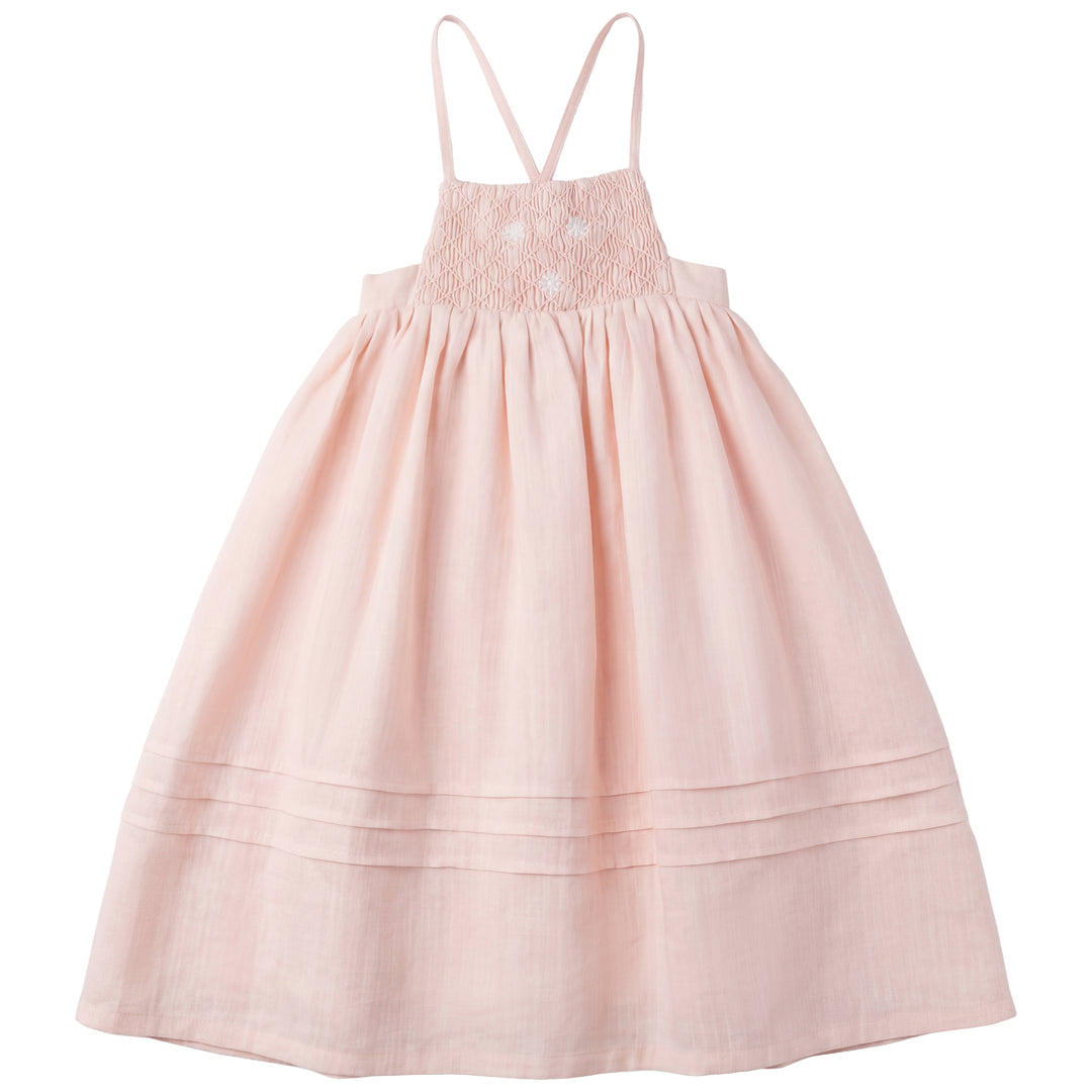 2610-GIRL DRESS WITH DASIES-PINK