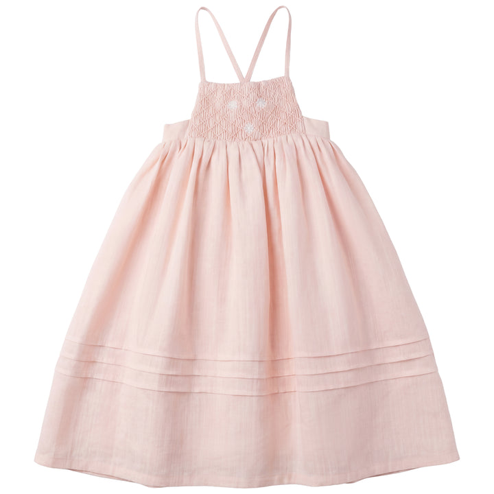 2610-GIRL DRESS WITH DASIES-PINK