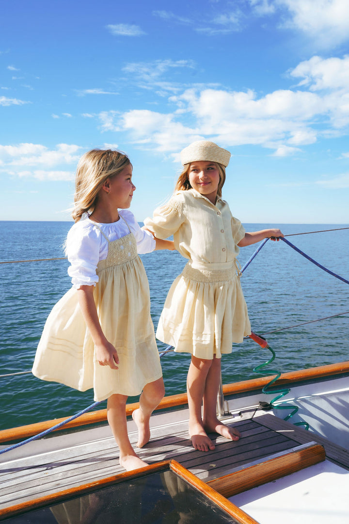 2610-GIRL DRESS WITH DASIES-YELLOW