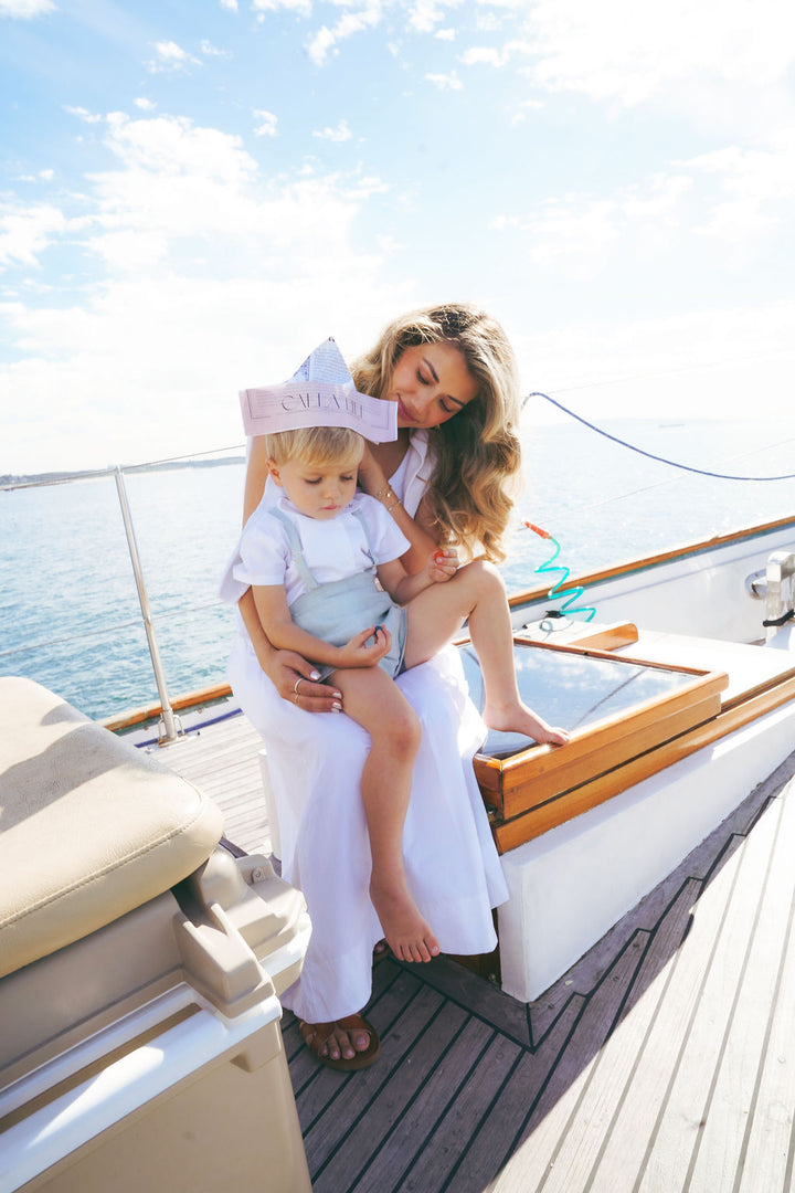 2615-BOY LINEN SHORTS W SUSPENDERS-BLUE SAGE