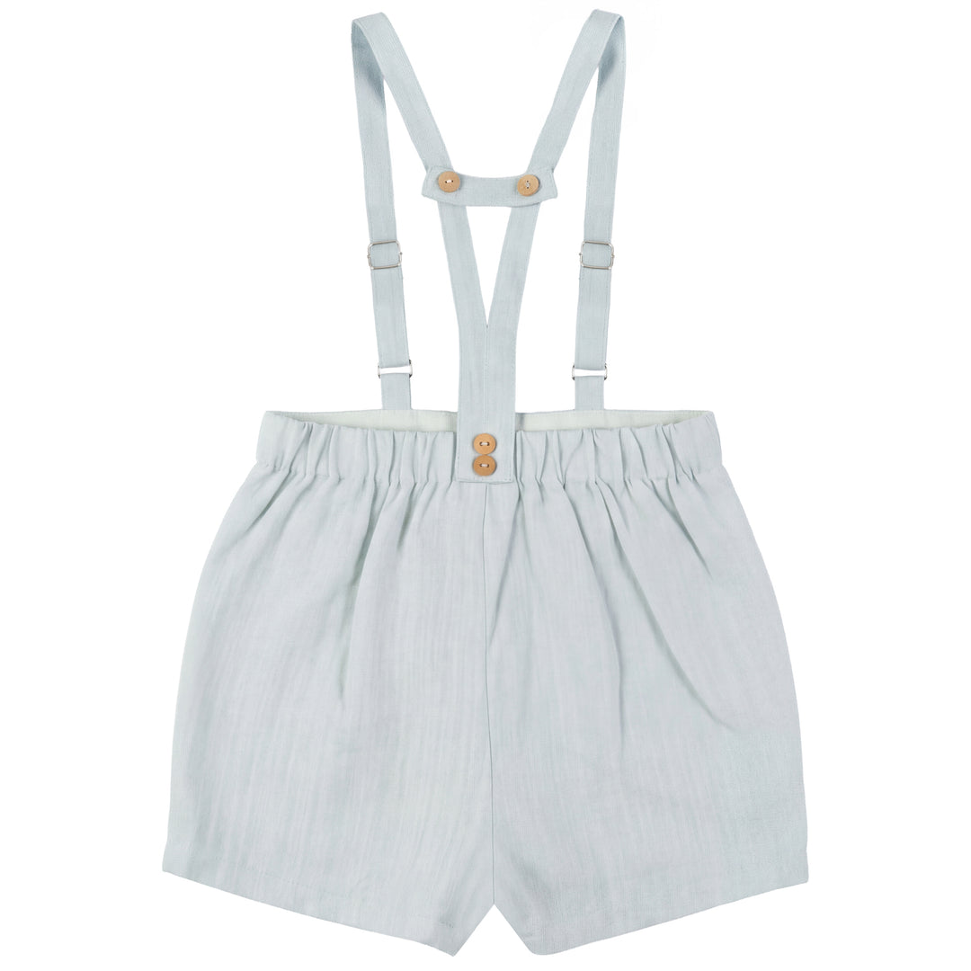 2615-BOY LINEN SHORTS W SUSPENDERS-BLUE SAGE