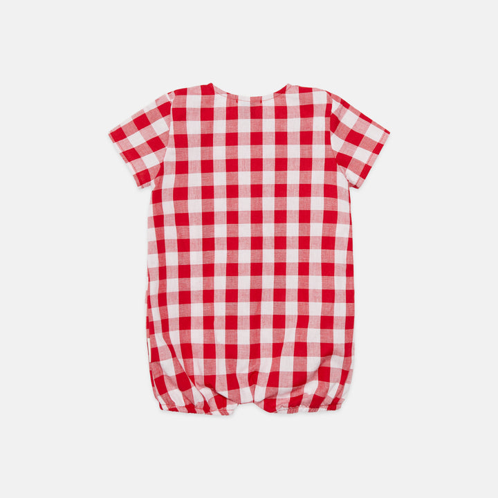 26160 Apple Baby Romper - Red and White