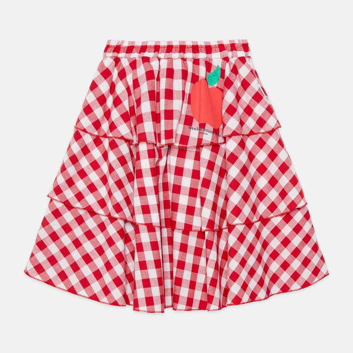 26168 Apple Triple Skirt - Red and white