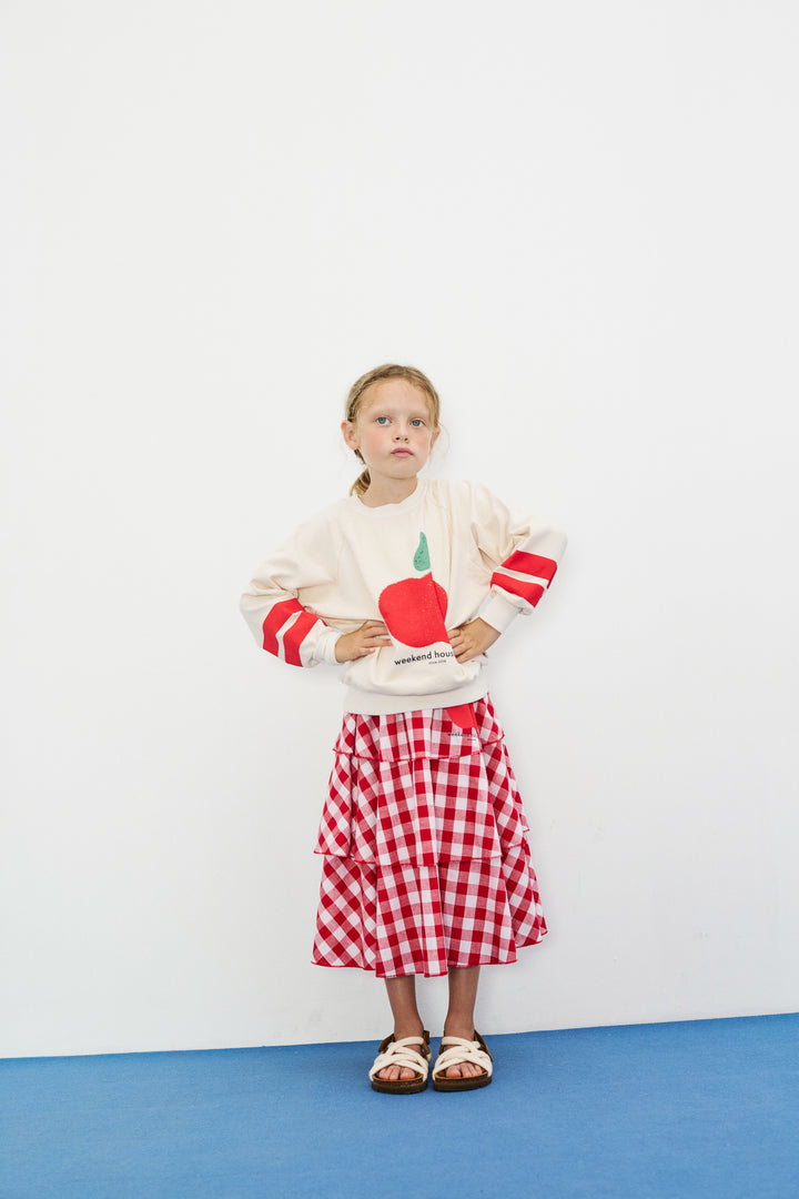26168 Apple Triple Skirt - Red and white