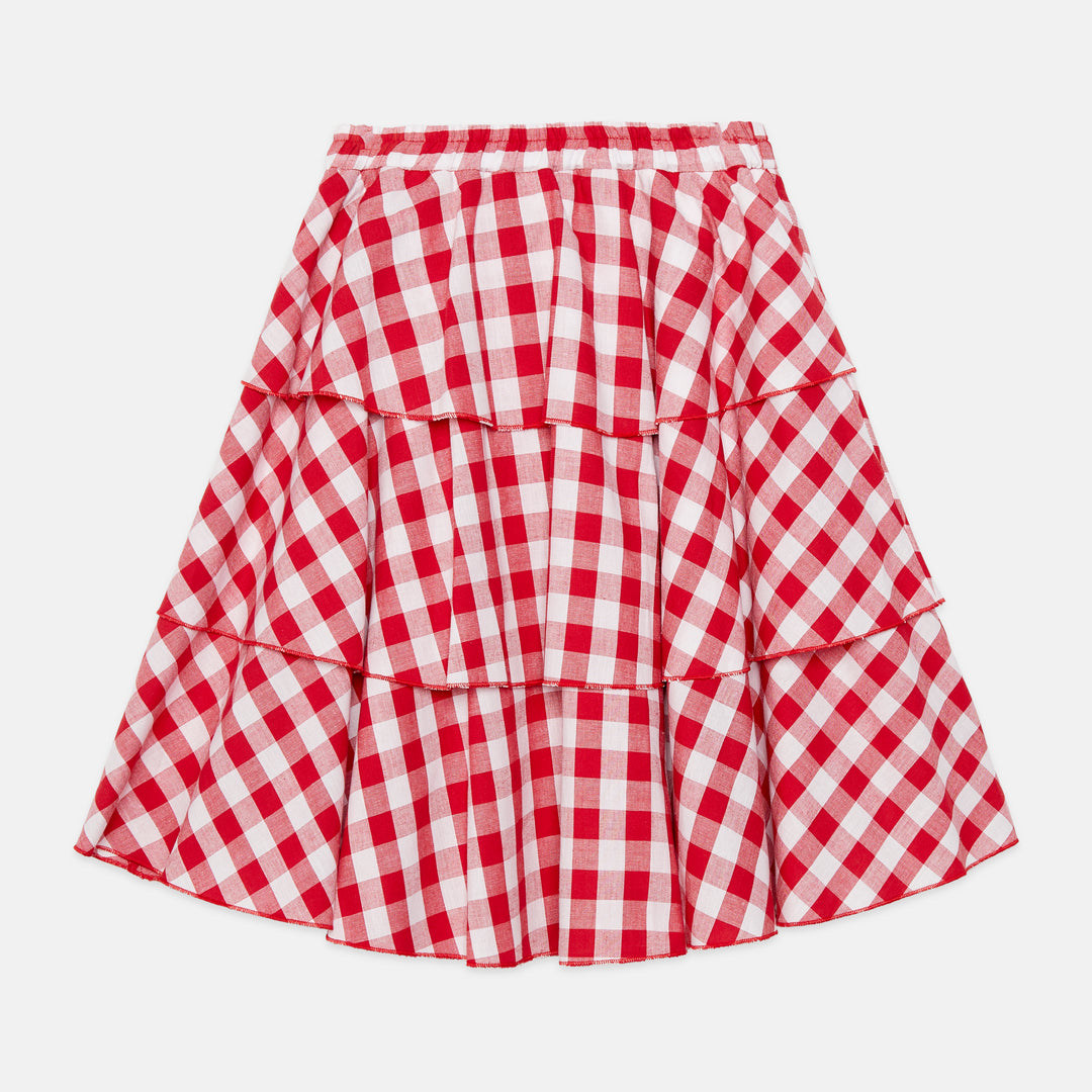 26168 Apple Triple Skirt - Red and white