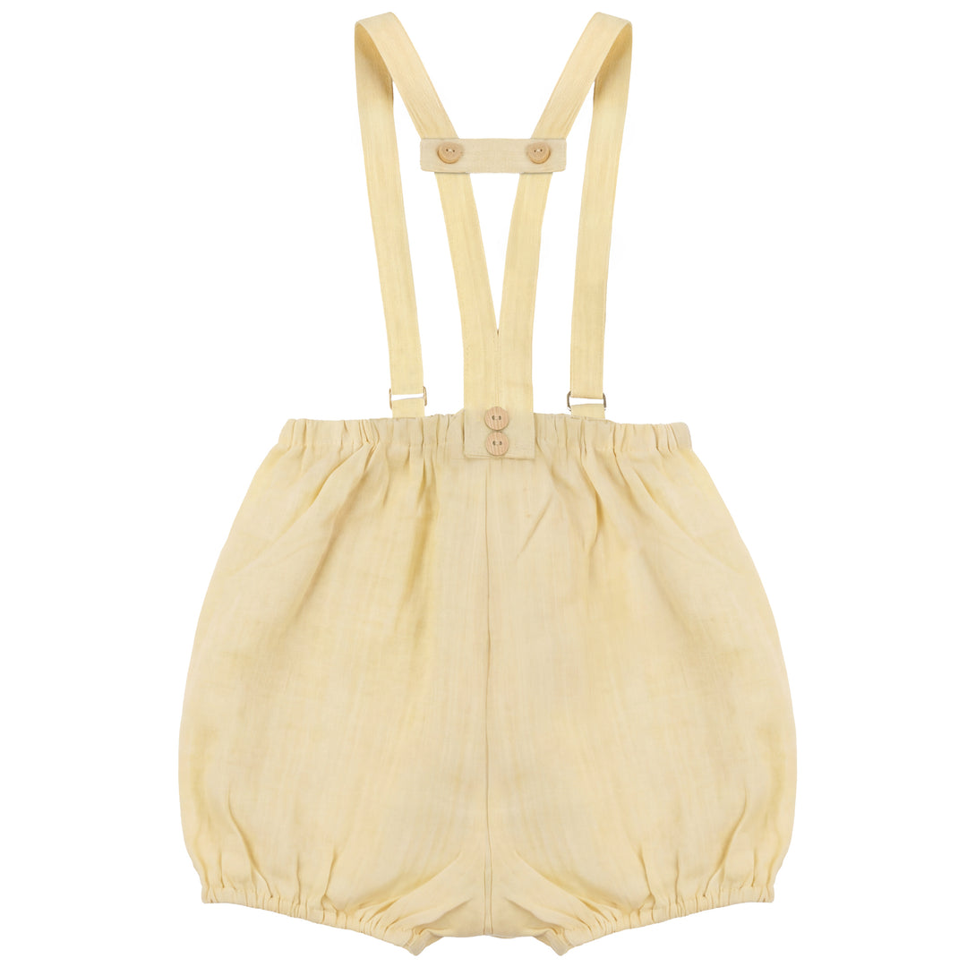 2618-BABY BOY LINEN ROMPER-YELLOW