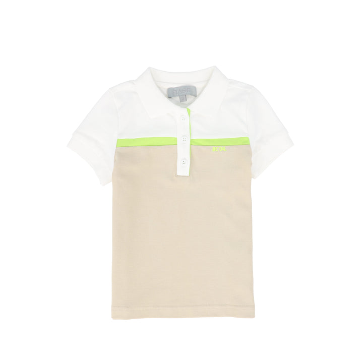 C-26191-Striped Contrast Pique Polo-Tan