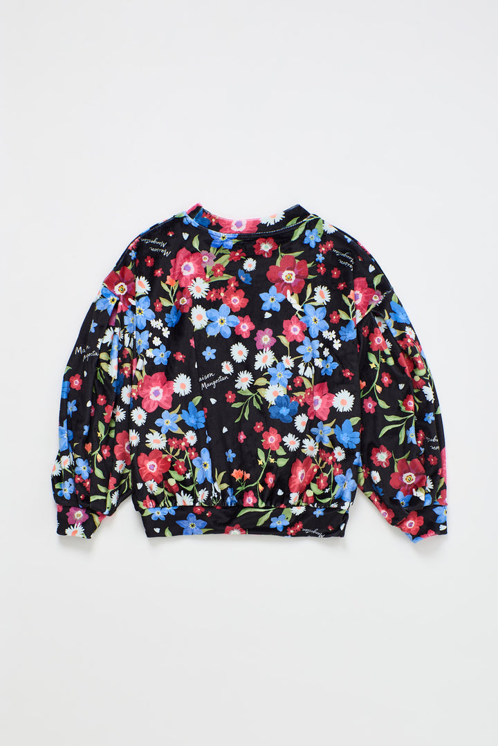 26200318 FLORECITAS VELVET SWEATSHIRT BLACK