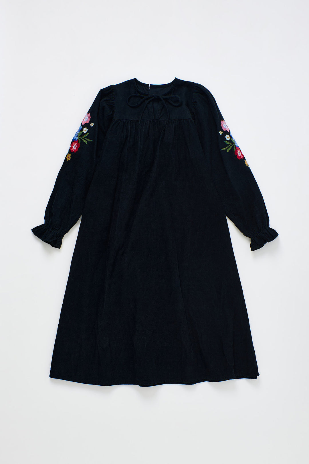 26201311 VELVET FLORECITAS DRESS BLACK