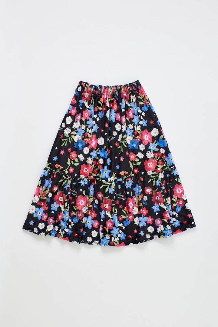 26201421 FLORECITAS VELVET SKIRT BLACK