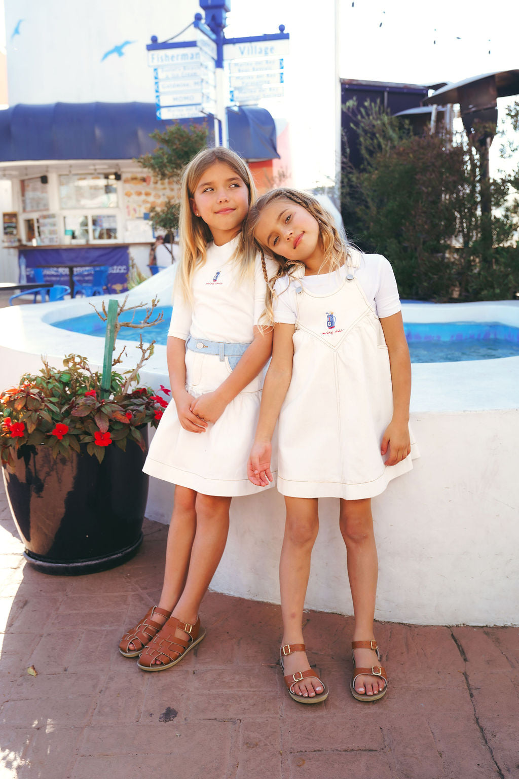 PREORDER 2622-GIRL GOLF TSHIRT-WHITE/BLUE