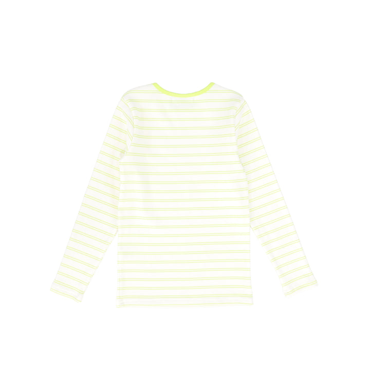 C-26233-Striped Ribbed LS T-shirt-Yellow