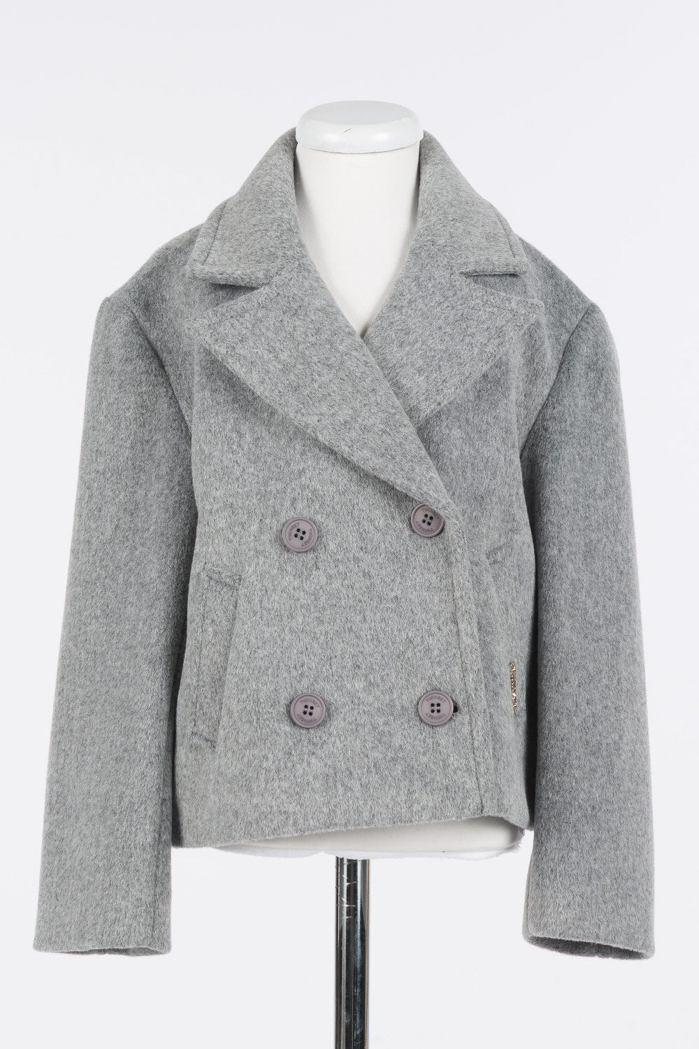 262GJ2061 CABAN IN WOOL CLOTH - MEDIUM GREY MELANGE
