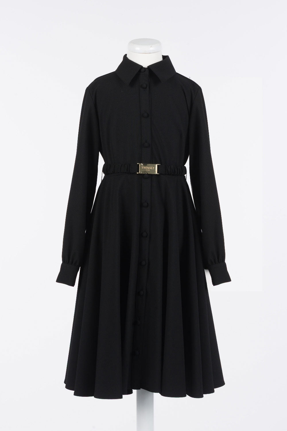 262GJ2186 DRESS LONG IN FLANNEL - BLACK