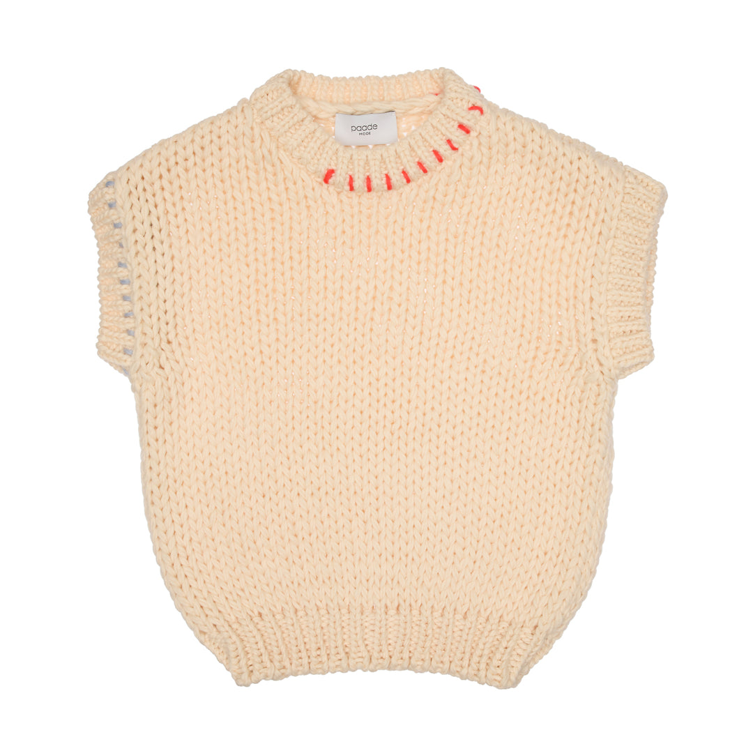Special Edition Lennox Wool Vest Handmade Short - White