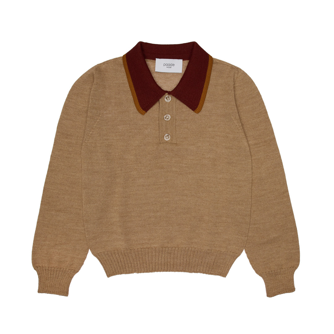 Theo Merino Wool Polo Shirt Classic -  Beige