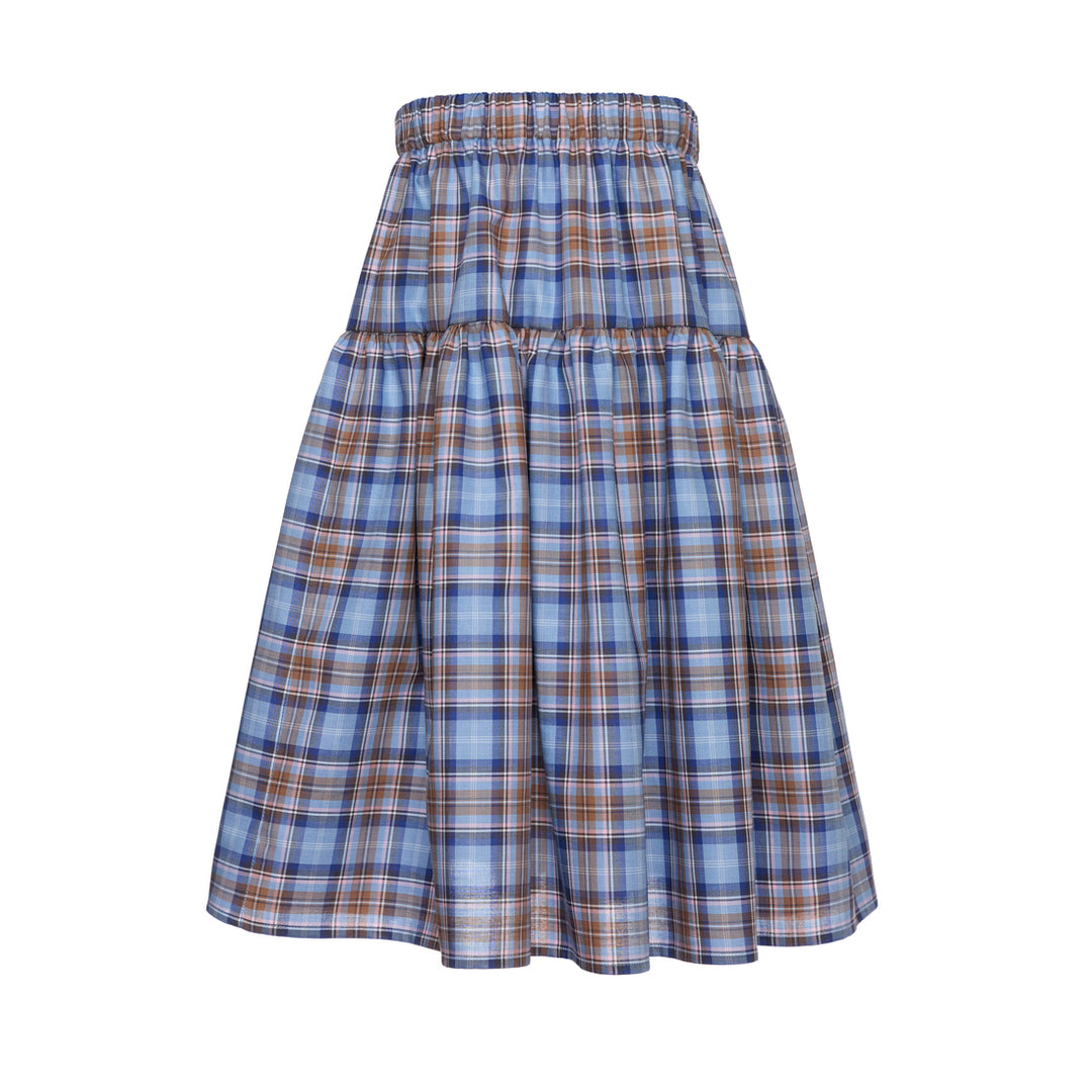 Willow Cotton Long Skirt -  Blue
