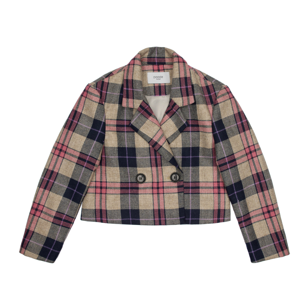 Harlow Wool Crop Jacket - Pink