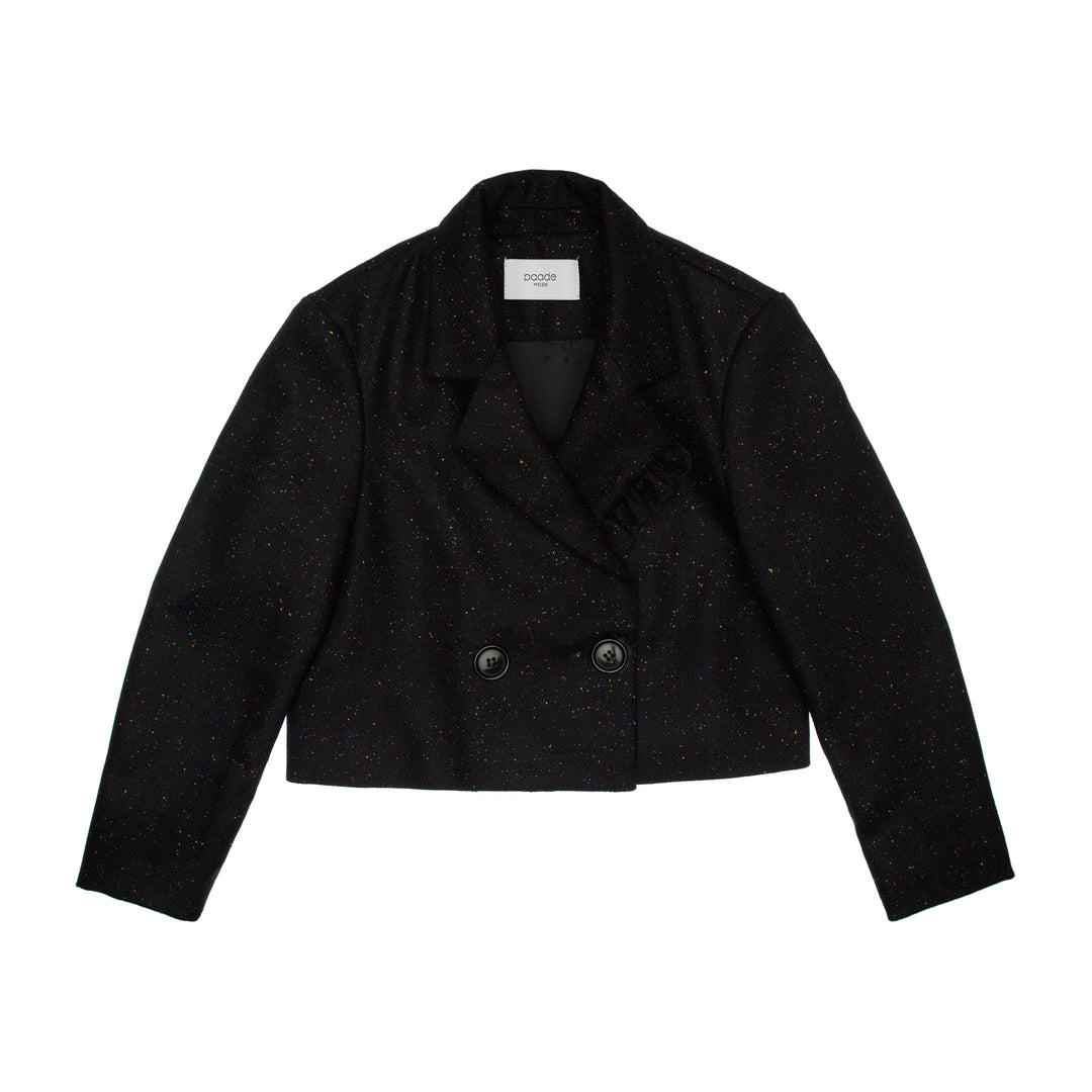 Parker Wool Crop Jacket - Black
