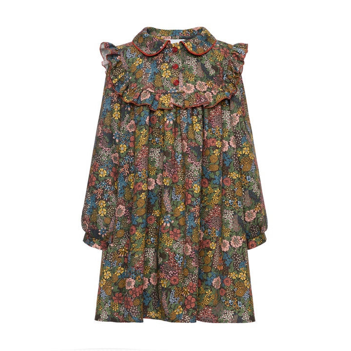 Penelope Viscose Dress With Collar - Green