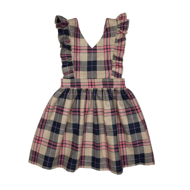 Harlow Wool Pinafore Dress - Pink