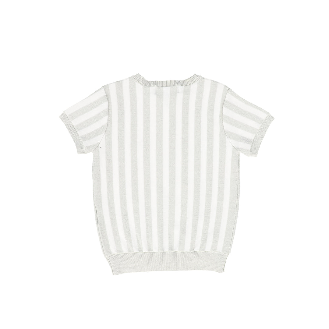 C-26510-Striped Knit Sweater-White/Tan