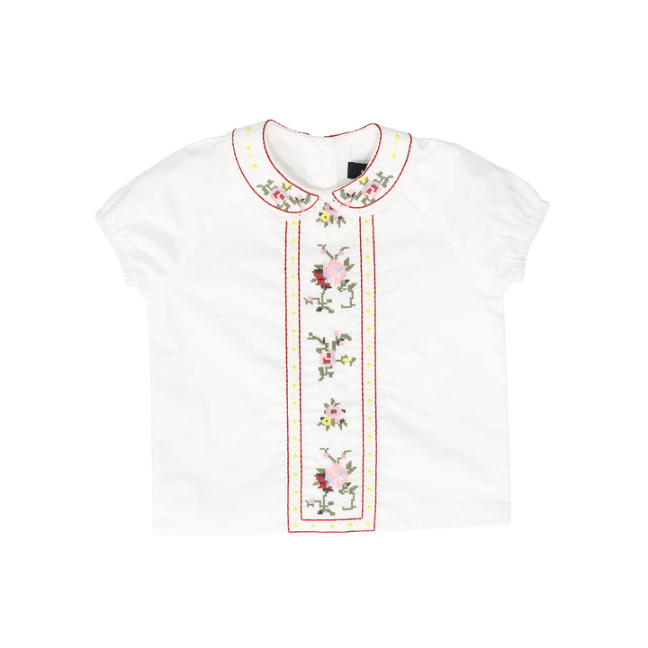 C-26660-Embroidered Flower Trim Bloomer Set White