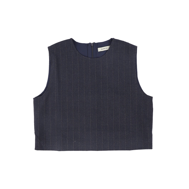 C-26988 Pinstripe Wool Vest Navy