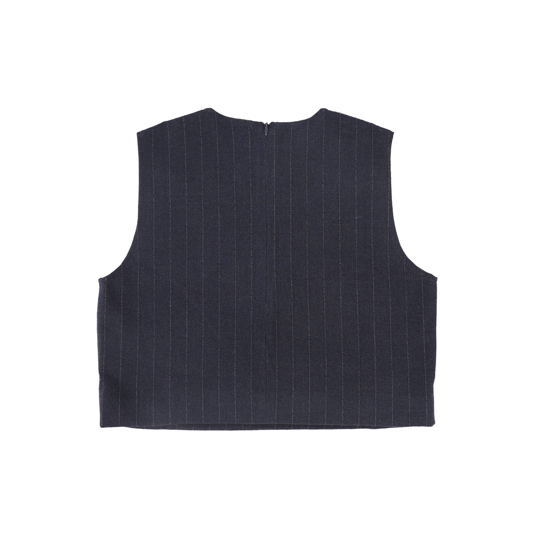 C-26988 Pinstripe Wool Vest Navy