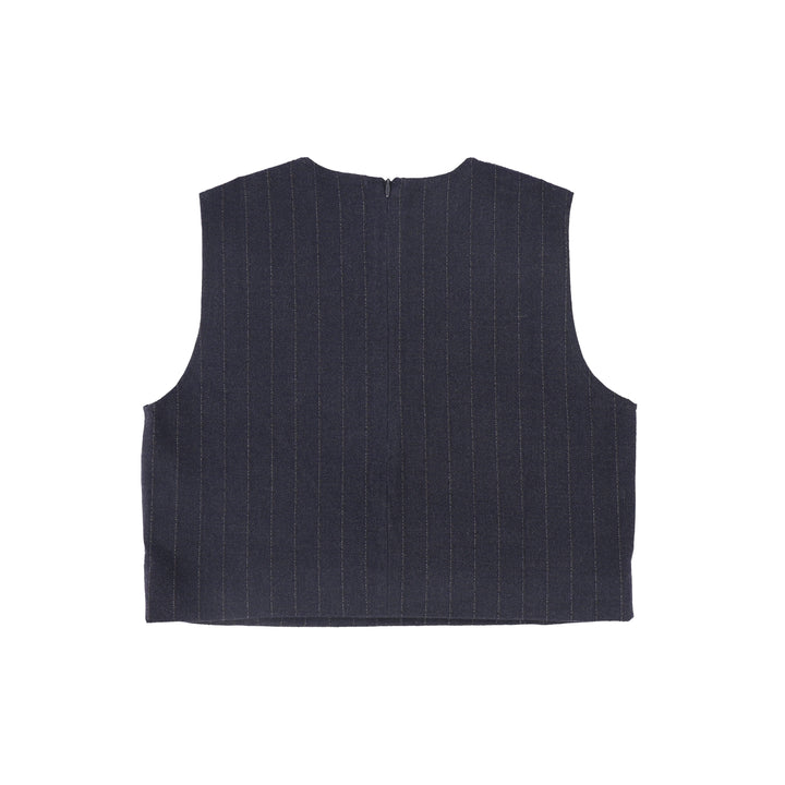 C-26988 Pinstripe Wool Vest Navy