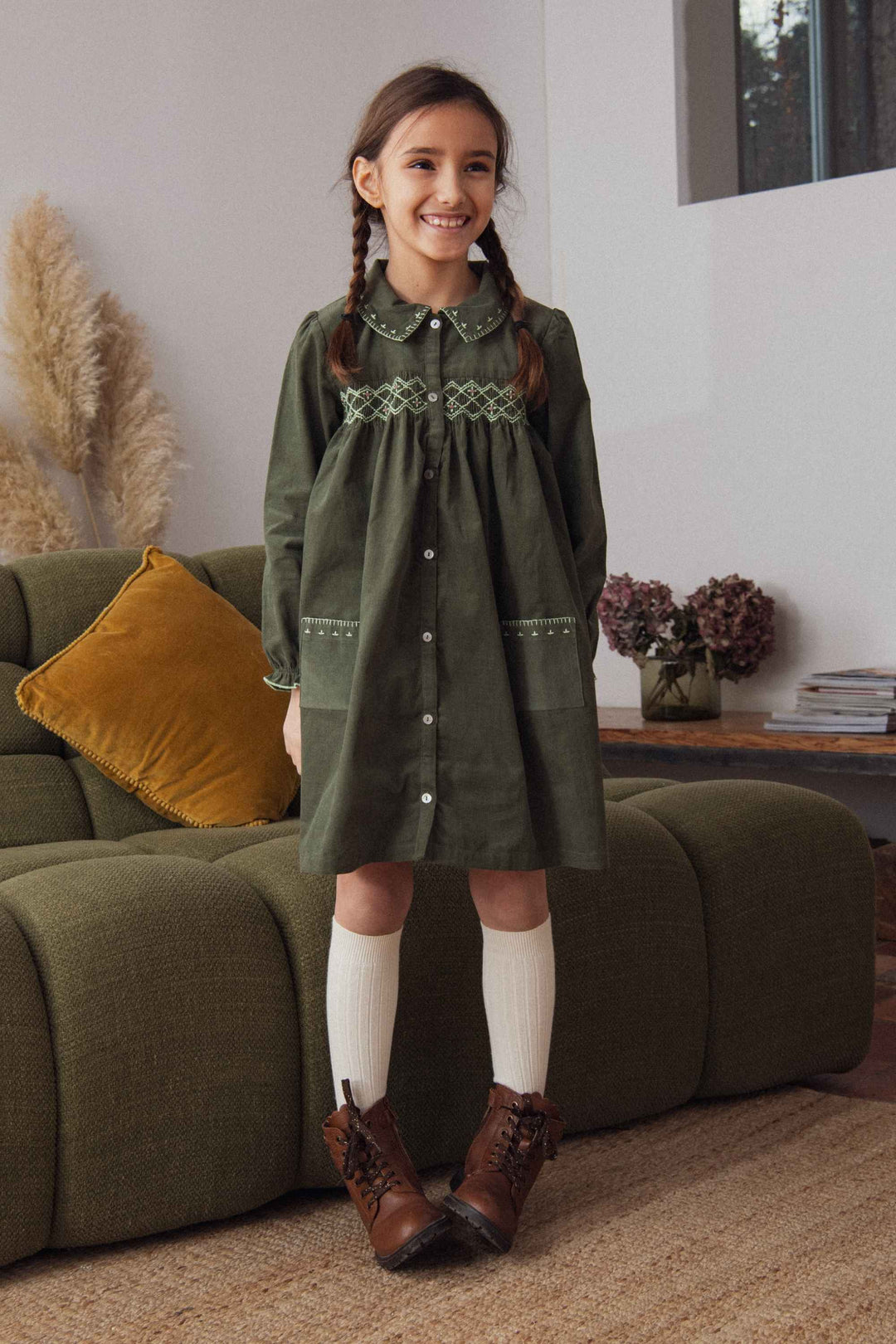 CASSIE Dress - Olive green