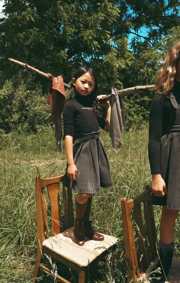 COMING SOON A2701BK GIRL HERITAGE SKIRT-Black