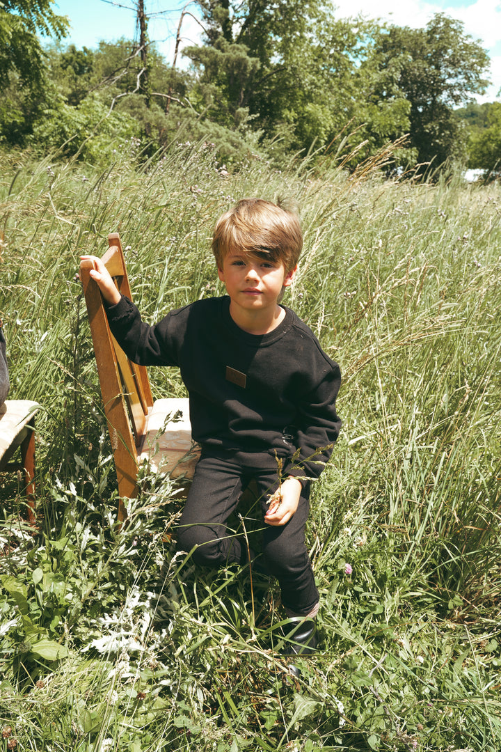 A2703BK BOY STAMP SWEATSHIRT-Black