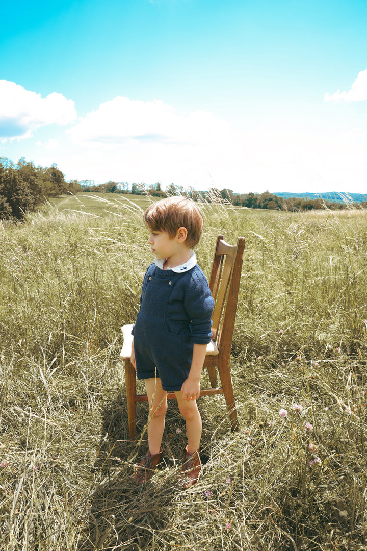 C2714CR/BL BOY SHIRT WITH EMBROIDERY