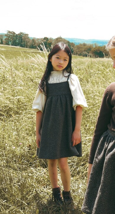 E2719GR/BR GIRL TWEED DRESS