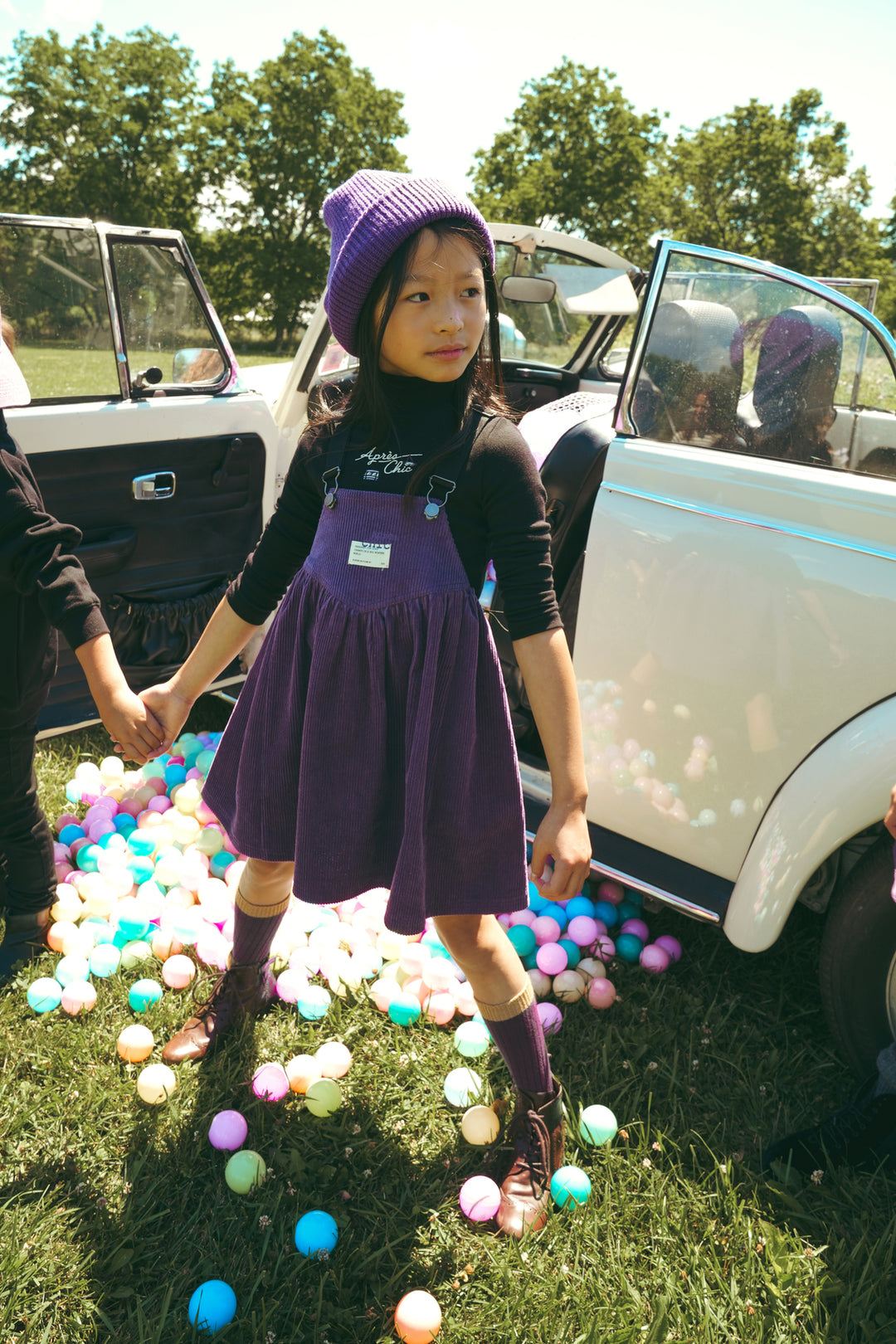 B2730PU GIRL CORDUROY JUMPER-Purple