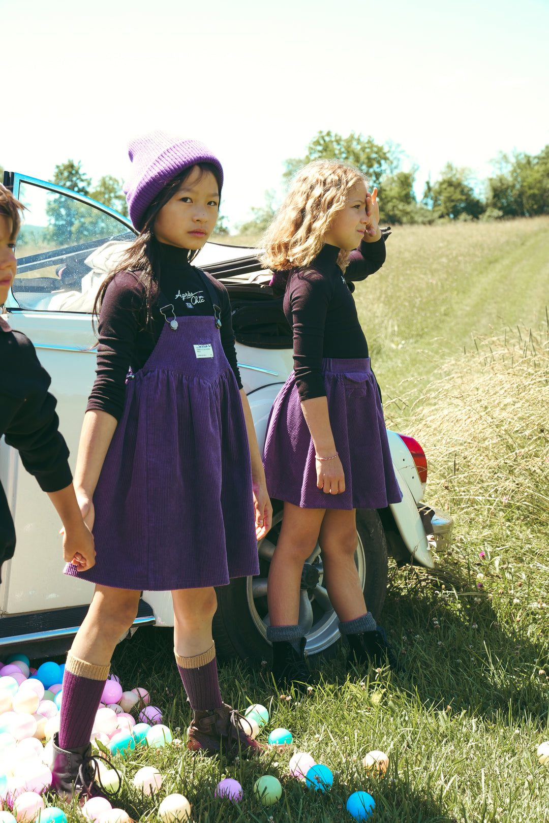 B2730PU GIRL CORDUROY JUMPER-Purple