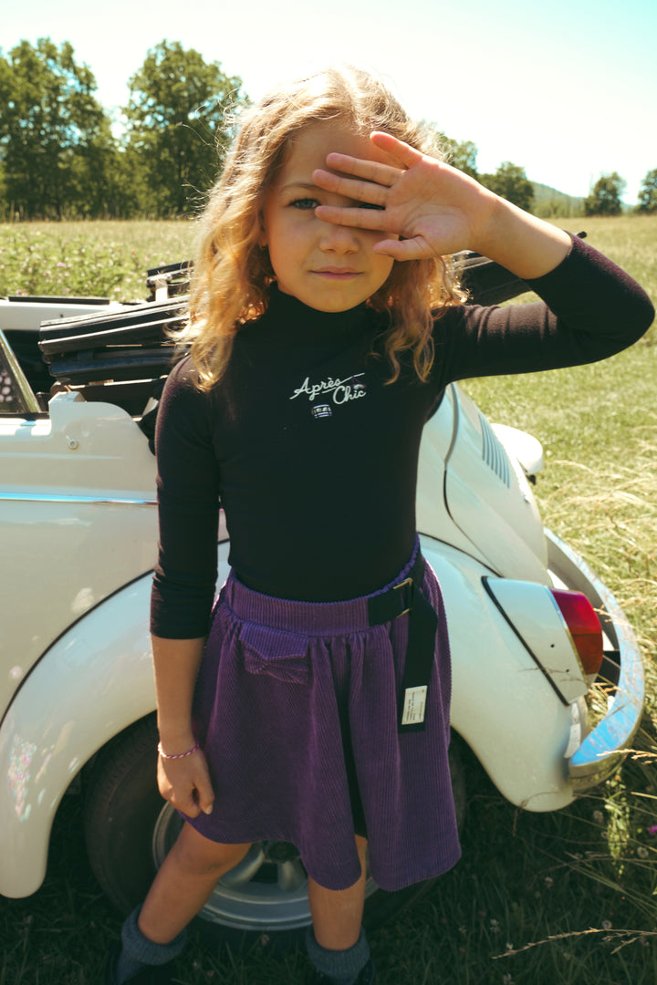B2731PU GIRL CORDUROY SKIRT-Purple