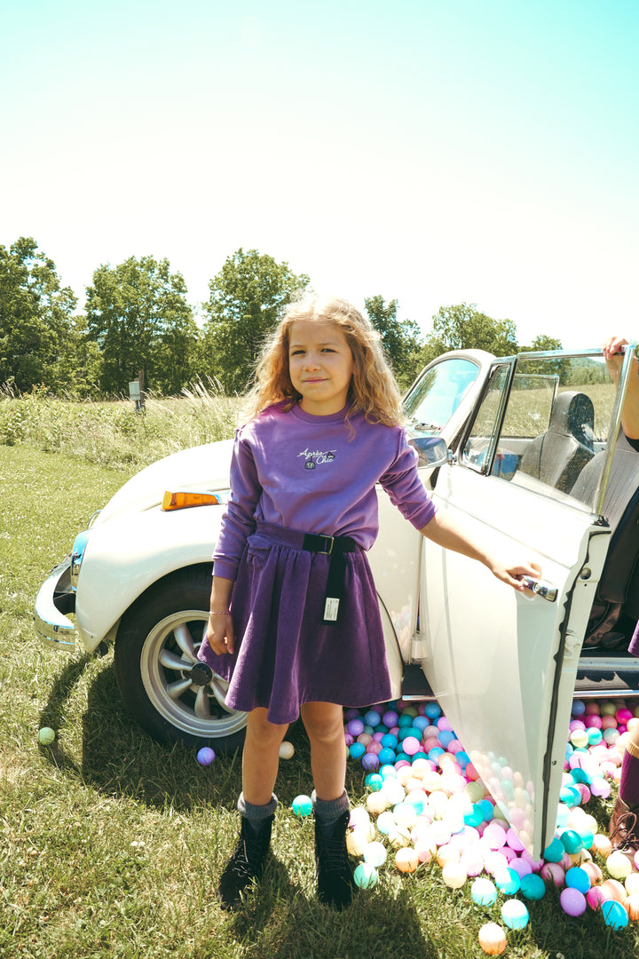 B2731PU GIRL CORDUROY SKIRT-Purple